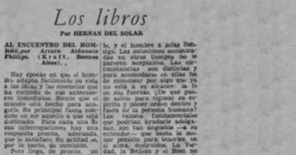 Los libros : Al encuentro del hombre