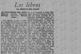 Los libros : Al encuentro del hombre