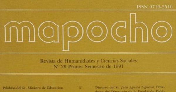 Mapocho : n° 29, primer semestre, 1991