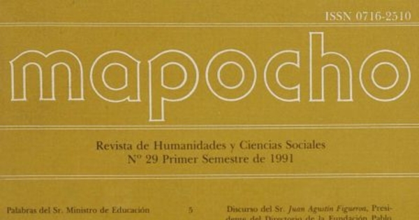 Mapocho : n° 29, primer semestre, 1991