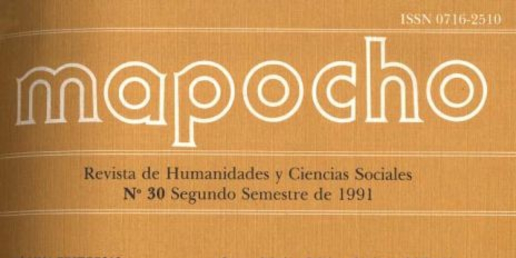 Mapocho : n° 30, segundo semestre, 1991