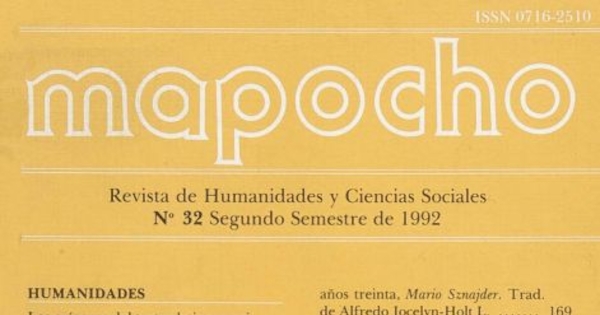 Mapocho : n° 32, segundo semestre, 1992