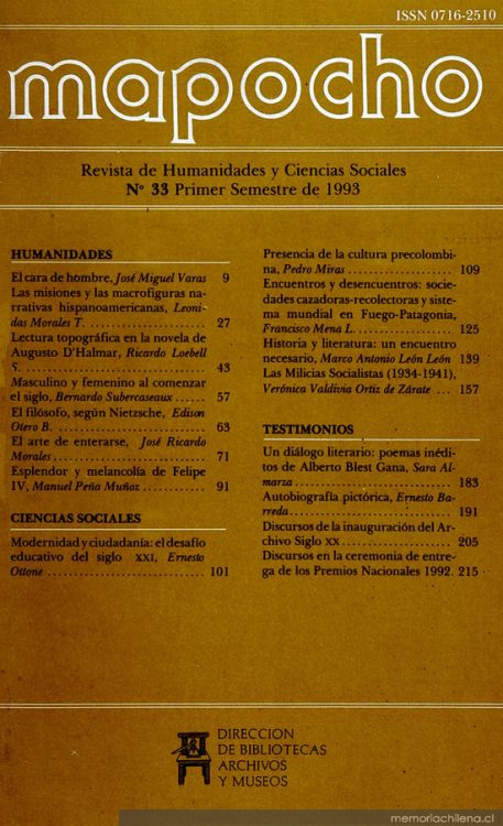 Mapocho : n° 33, primer semestre, 1993