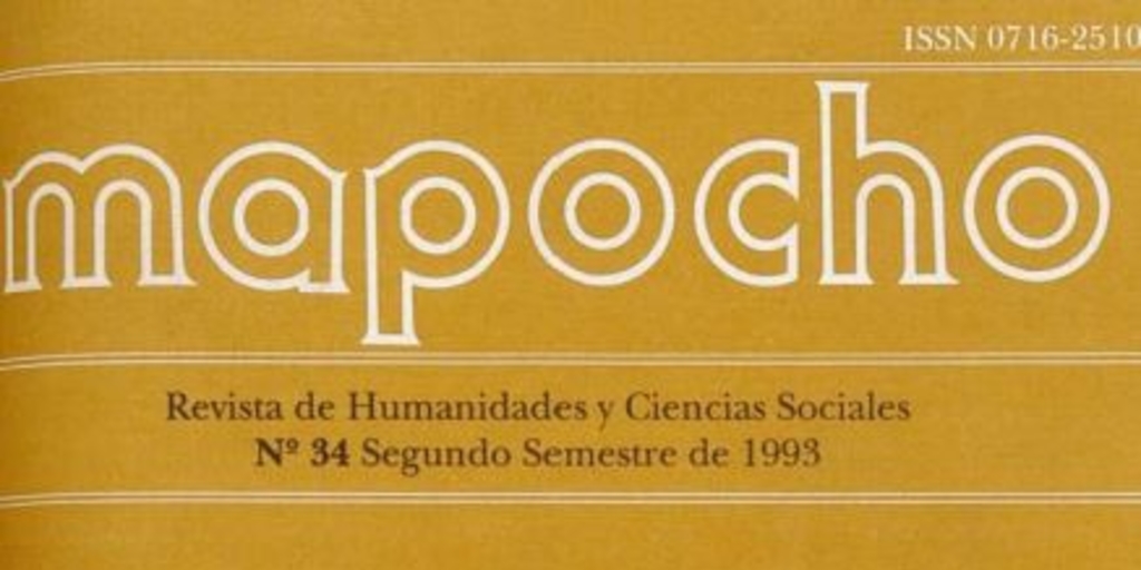 Mapocho : n° 34, segundo semestre, 1993