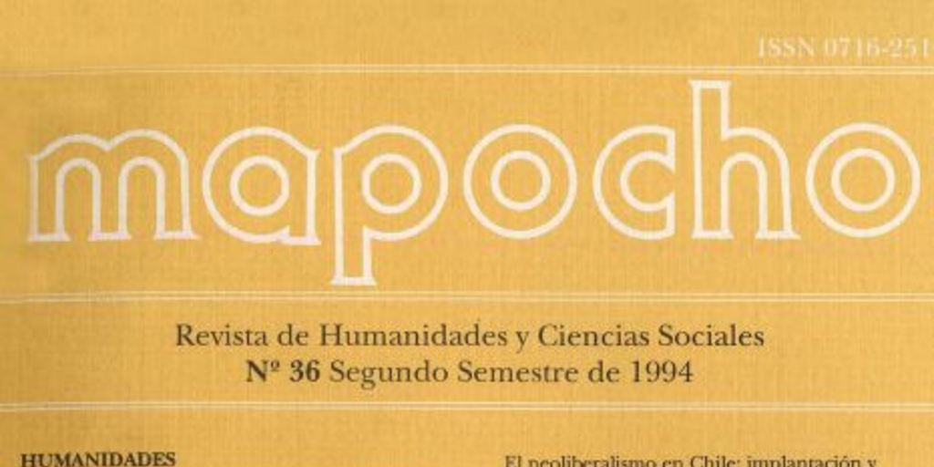 Mapocho : n° 36, segundo semestre, 1994