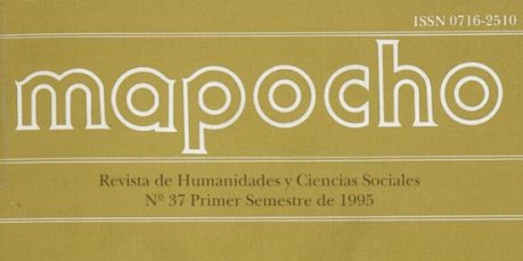 Mapocho : n° 37, primer semestre, 1995