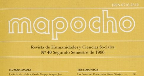 Mapocho : n°. 40, segundo semestre, 1996