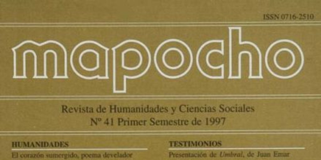 Mapocho : n° 41, primer semestre, 1997