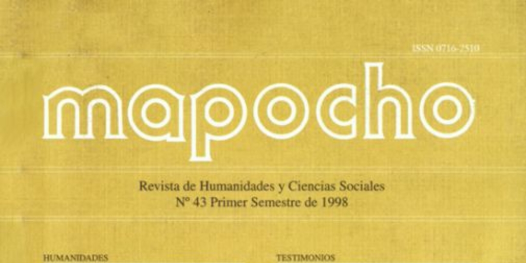 Mapocho : n°. 43, primer semestre, 1998