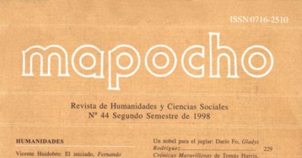 Mapocho : n° 44, segundo semestre, 1998