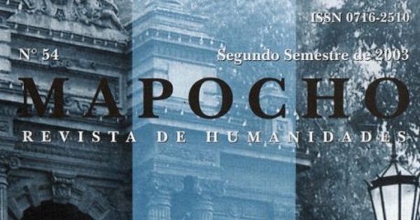 Mapocho : n° 54, segundo semestre, 2003