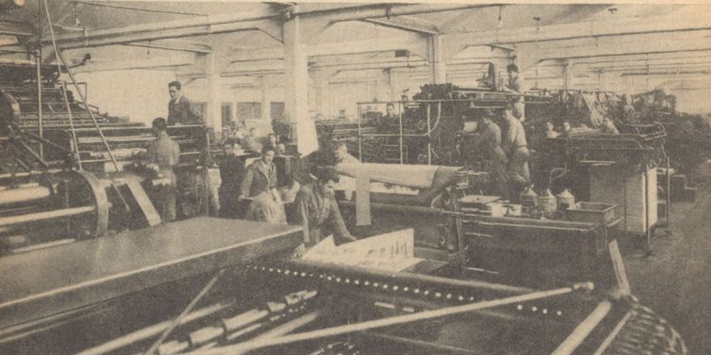 Sala de prensas offset de la Editorial Zig-Zag, en Bellavista 069, 1945