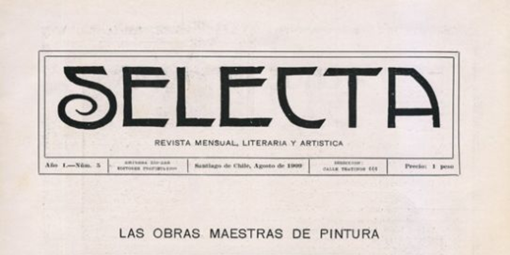 Selecta : año 1, n° 5, agosto de 1909