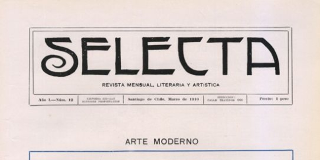 Selecta : año 1, n° 12, marzo de 1910