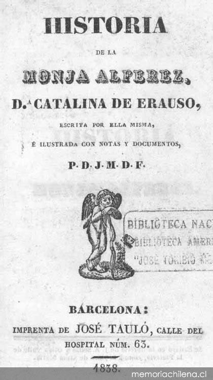 Historia de la monja Alférez, da. Catalina de Erauso