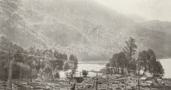 Efectos del roce en Bahía Cayutue, Lago Todos los Santos, primera mitad del siglo XX
