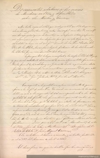 Documentos relativos a los sucesos de Mendoza en 1814 y las dificultades entre San Martín y Carrera[manuscrito]