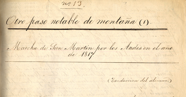 Paso de Los Andes por San Martín en 1817