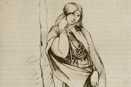 Muchacha pehuenche en Antuco, hacia 1840