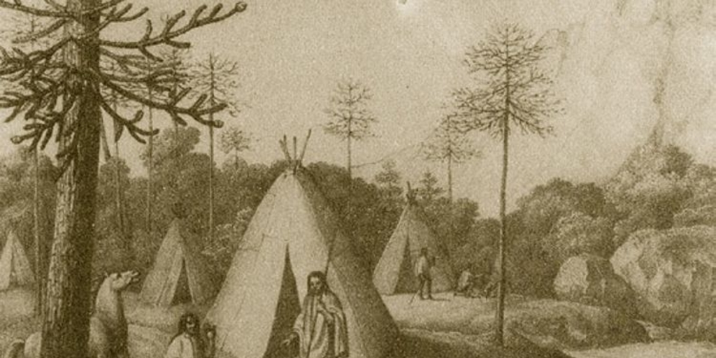 Campamento pehuenche, hacia 1840