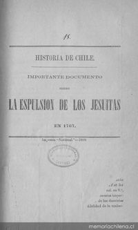 Importante documento sobre la expulsión de los jesuitas en 1767