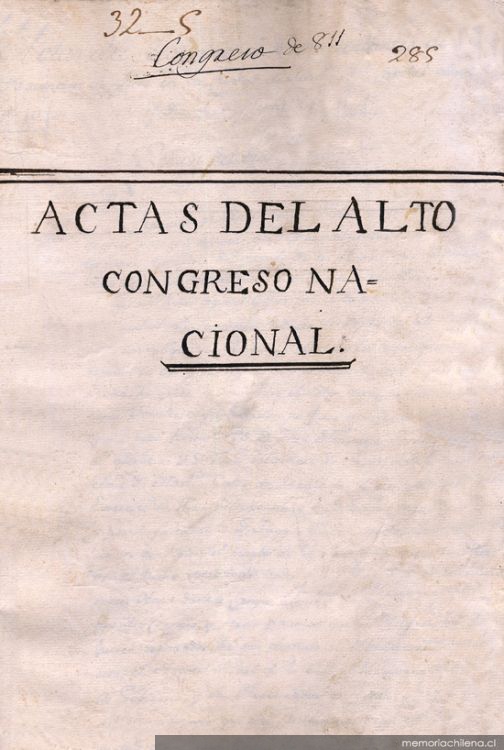 Actas del Alto Congreso Nacional [manuscrito] : 1811