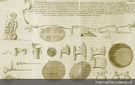 Explicación de las piezas labradas por los indios gentiles que se encuentran en sus guacas o sepulcros