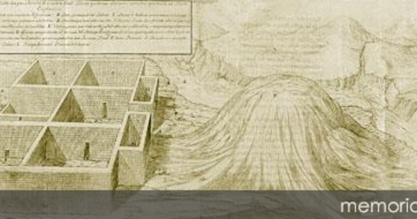 Perspectiva del palacio de los reyes incas ..., 1748