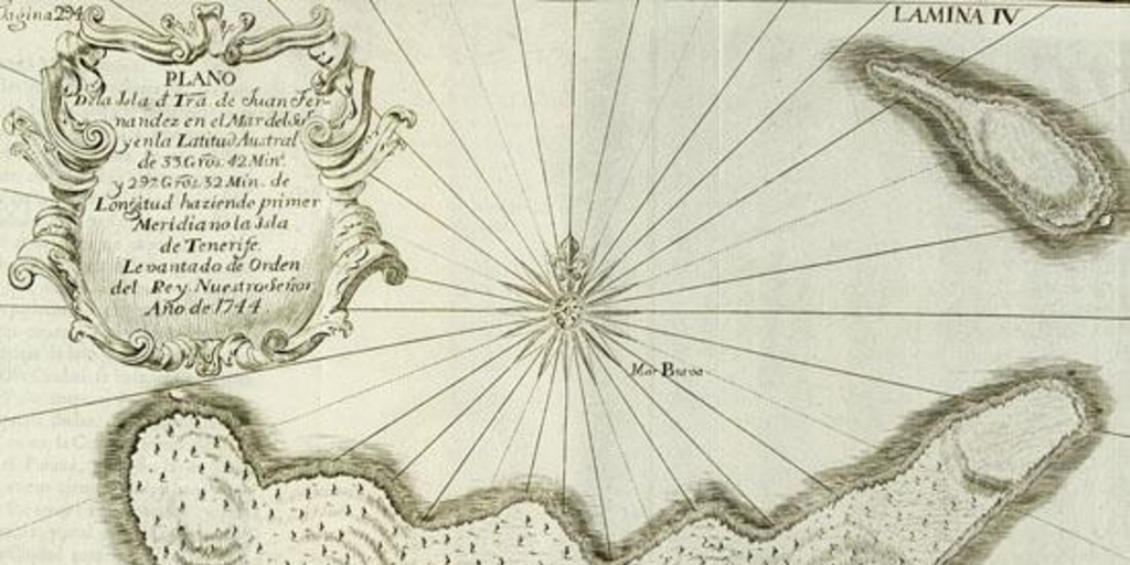 Plano de la isla de Juan Fernández, 1744