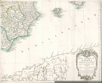 Mapa general de España, dividido en sus actuales provincias, islas adyacentes y reyno de Portugal, 1792