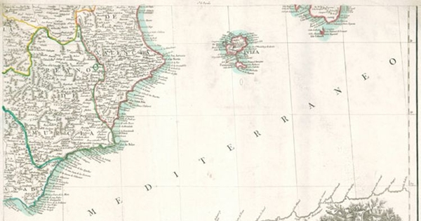 Mapa general de España, dividido en sus actuales provincias, islas adyacentes y reyno de Portugal, 1792
