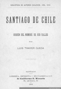 Santiago de Chile : origen del nombre de sus calles