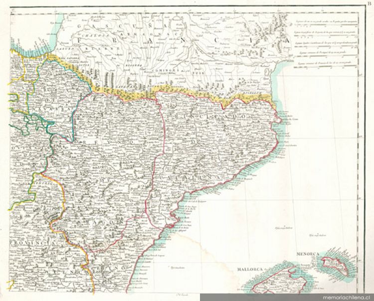 Mapa general de España, dividido en sus actuales provincias, islas adyacentes y reyno de Portugal, 1792