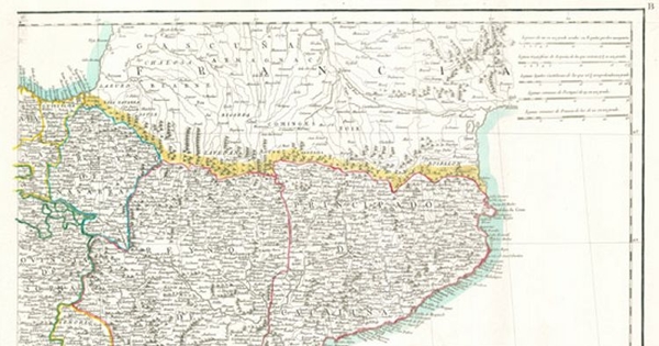 Mapa general de España, dividido en sus actuales provincias, islas adyacentes y reyno de Portugal, 1792