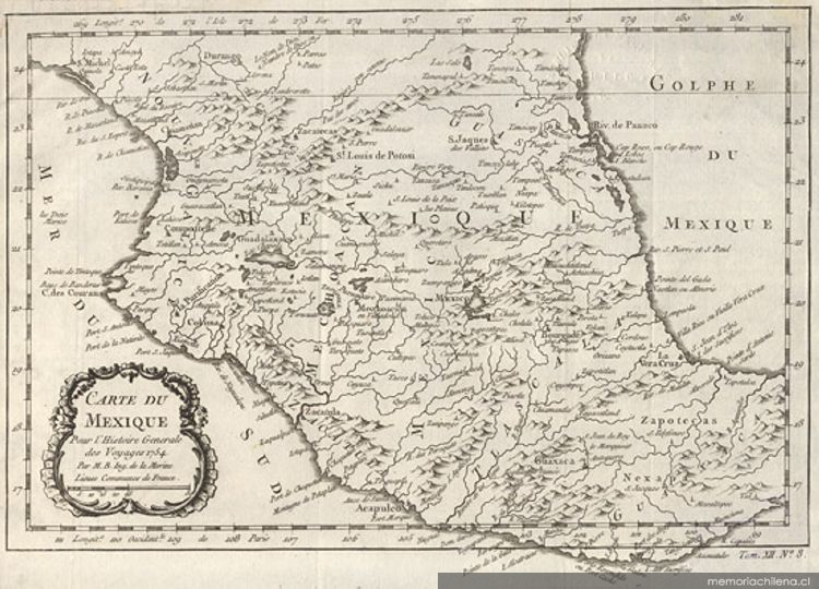 Carte du Mexique : pour l' Histoire Generale des Voyages, 1754
