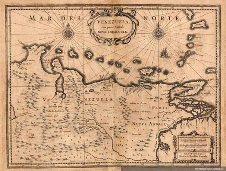 Venezuela cum parte Australi novae Andaluciae, 1634