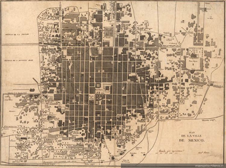 Plan de la Ville de Mexico, siglo 18