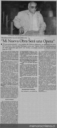 Mi nueva obra será una ópera