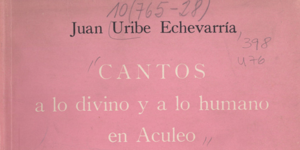 Cantos a lo divino y a lo humano en Aculeo