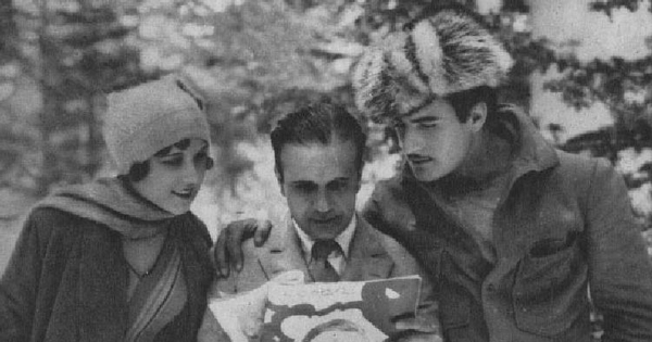 Carlos Borcosque junto a Rosita Ballestero y Gilbert Roland, ca. 1930