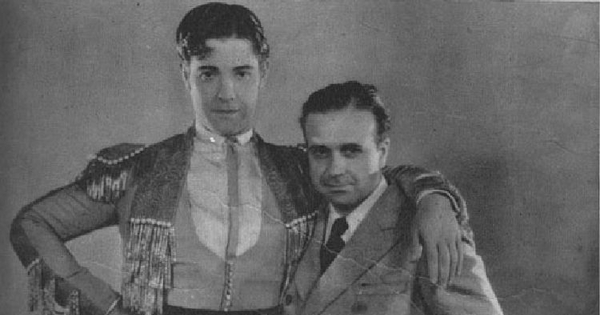 Carlos Borcosque junto a Ramón Novarro, ca. 1930