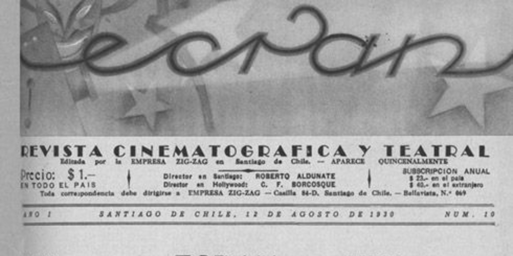 Chismografía hollywoodense, agosto de 1930
