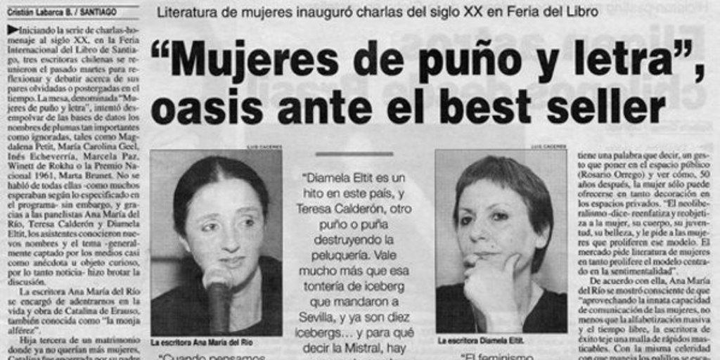 Mujeres de puño y letra, oasis ante el best seller