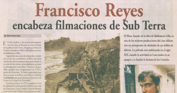 Francisco Reyes encabeza filmaciones de Sub Terra