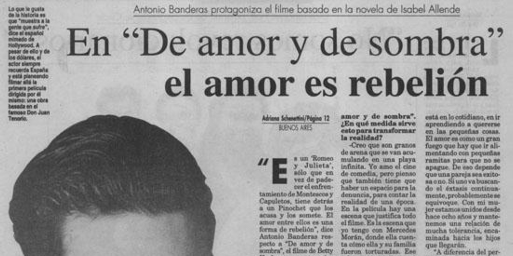 En De amor y de sombra, el amor es rebelión