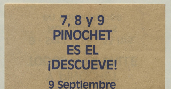 Pinochet es el ¡descueve! : 9 de septiembre 1986