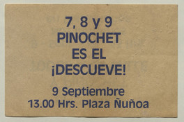 Pinochet es el ¡descueve! : 9 de septiembre 1986