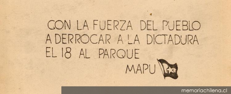 Con la fuerza del pueblo a derrocar a la dictadura, 1983-1988