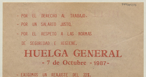 Huelga General, 7 de octubre 1987