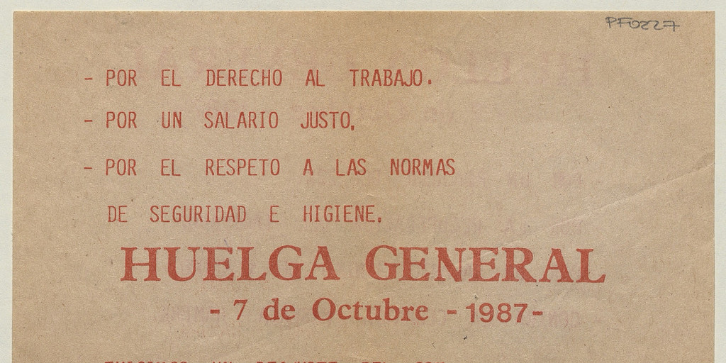 Huelga General, 7 de octubre 1987